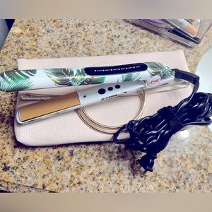 RARE tropical chi ceramic ionic digital flat iron w/ chi carrying case **mint**